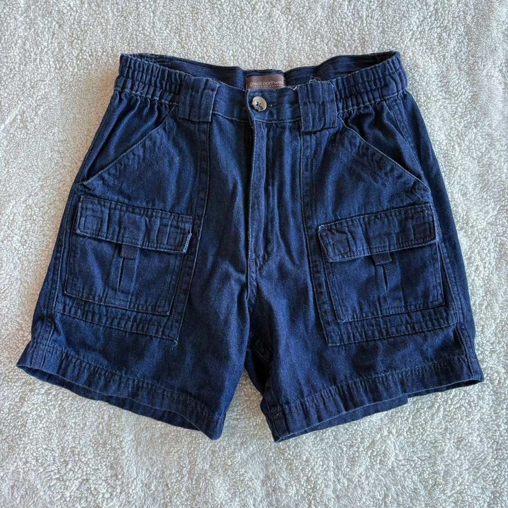 Great Northwest Clothing Company Denim Cargo Shorts Blue Cotton Utility size 32